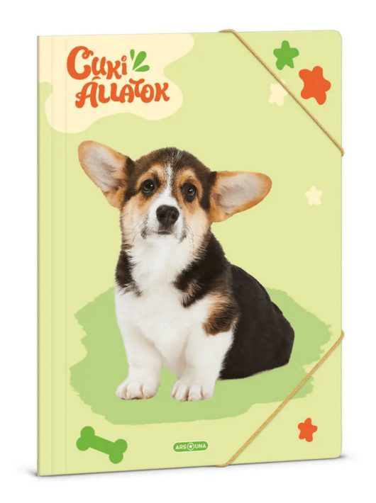 Cuki állatok gumis mappa A/4, welsh corgi