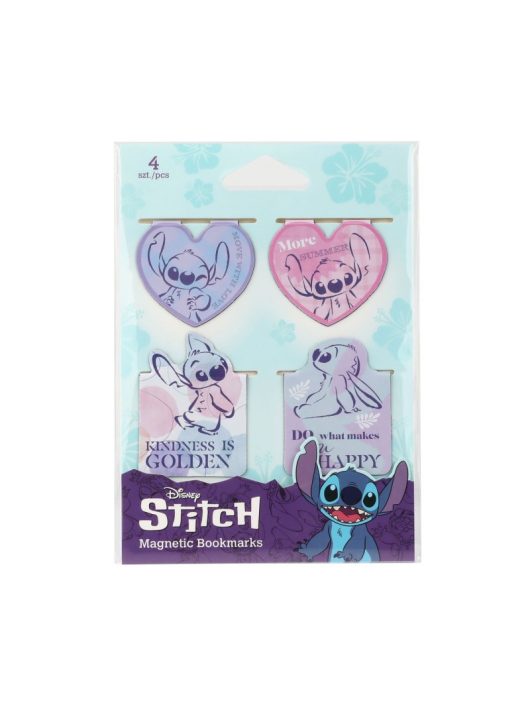 Stitch mágneses könyvjelző, 4 db/csomag