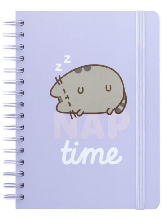 Pusheen cicás spirál napló, A/5, 90 lapos, Moments, lila