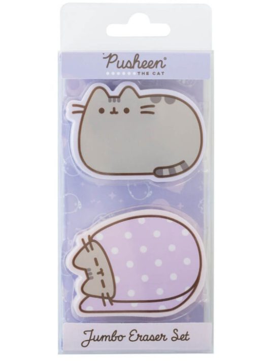 Pusheen cicás radír, 2 db/doboz, Moments, lila