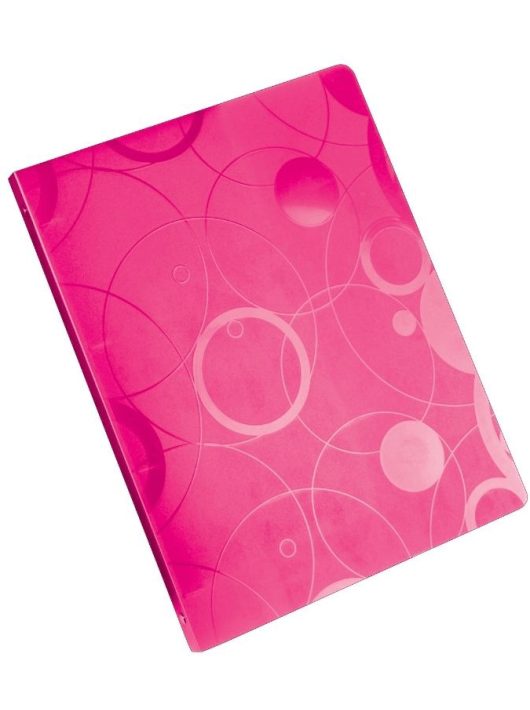 Műanyag gyűrűskönyv A/4, 4 gyűrűs, neocolori, rózsaszín