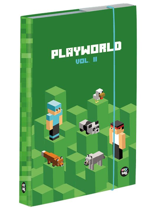 Minecraft mintás füzetbox A/4, jumbo, playworld 2, zöld