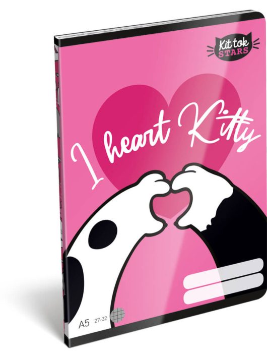 Kit Tok, Heart Kitty Füzet tűzött füzet A/5, 40 lap sima, cicás